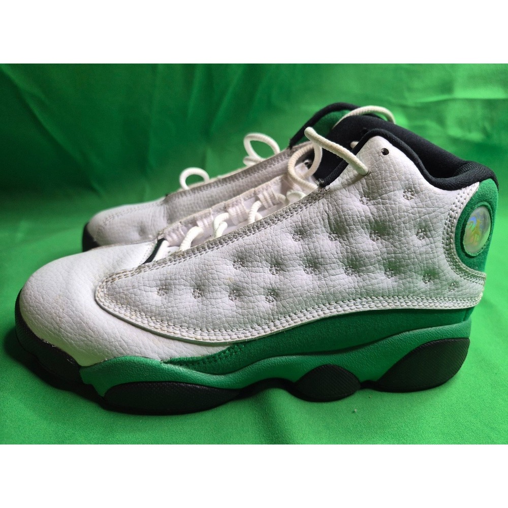 Jordan | Air Jordan 13 Retro PS "Lucky Green" White Sneakers | Size 3Y - Picture 2 of 6